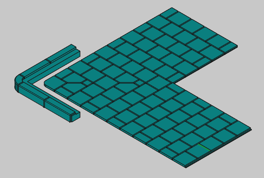 Gehwegplatte mit Bordstein 3 mm Radius